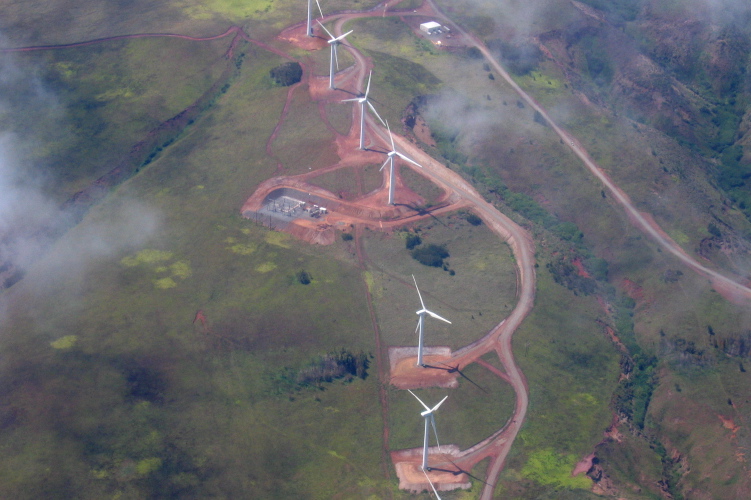 Windmills on Kealaloloa Ridge, Maui.