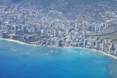 The Sheraton Waikiki and surrounding neighborhood.