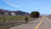Martin Hyland rides south through Peachtree Valley.