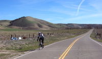 Daniel Hobe rides north through Peachtree Valley.