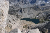 Ruby Lake (11,121ft) and Morgan Pass (11,120ft) from Ruby Ridge (12,780ft).